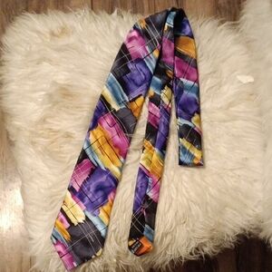 Vintage Jerry Garcia Collection Silk Tie – Abstract Multicolor Art Design